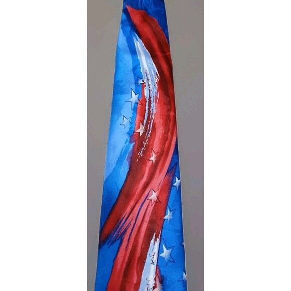Jerry Garcia Patriotic Silk Tie Urban Cat Ghost Collection 61 USA Stars Stripes - Picture 9 of 10